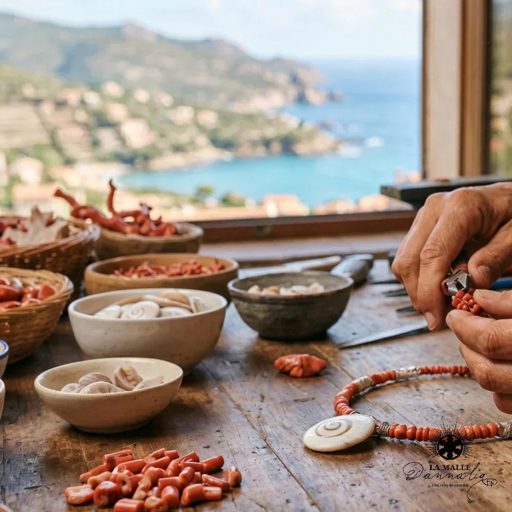 corail artisanat mediterranee createur corse perles lamalledannalia