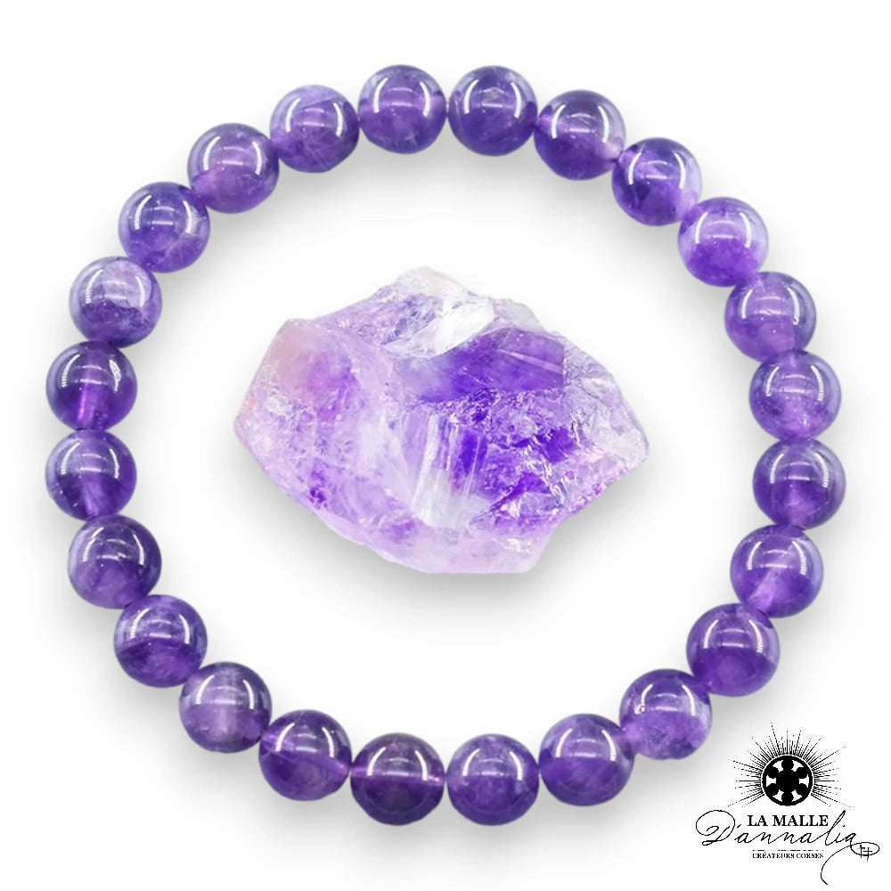 Amethyste elastique pierre naturelle lamalledannalia