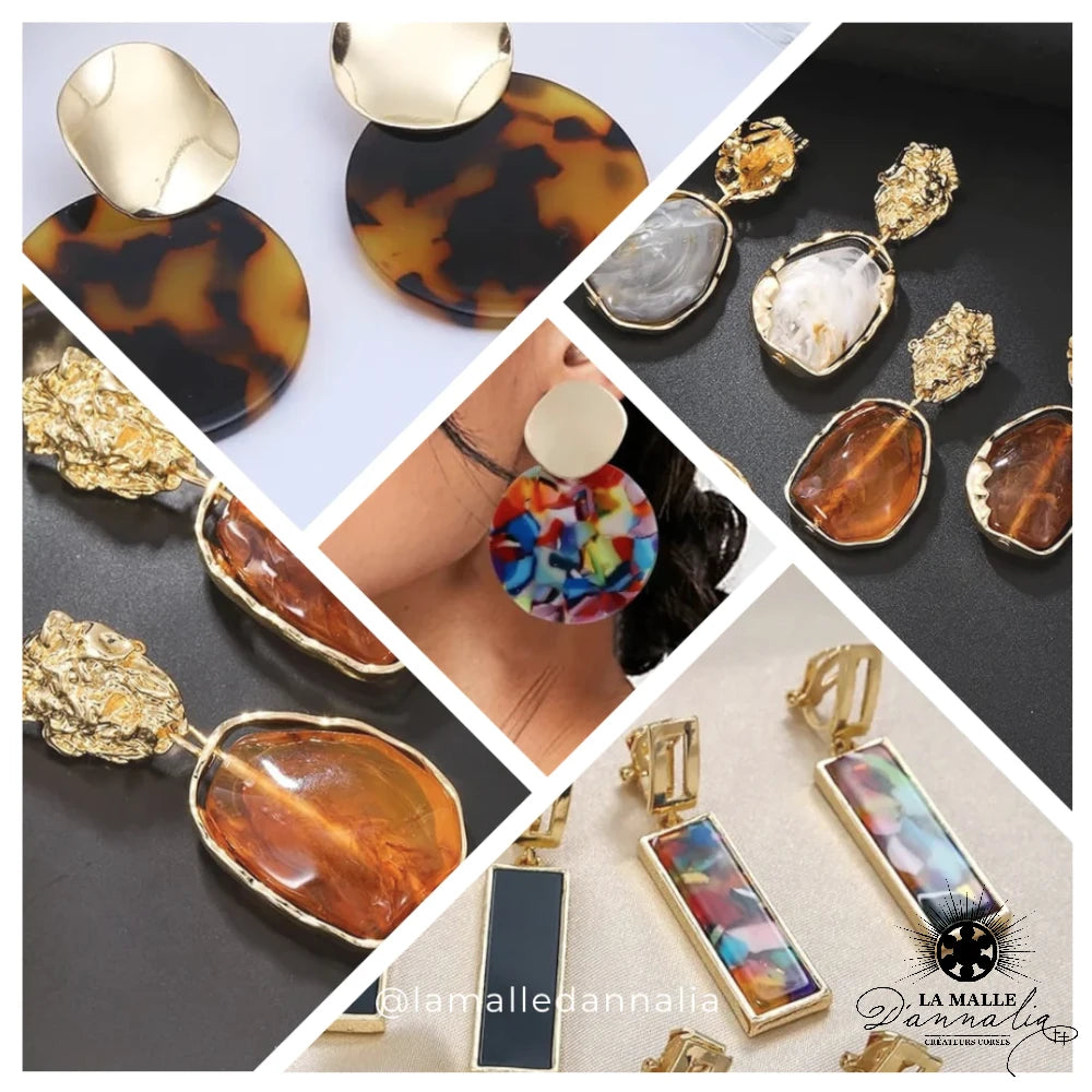 lamalledannalia bijoux bijou boucle d oreille clip resine