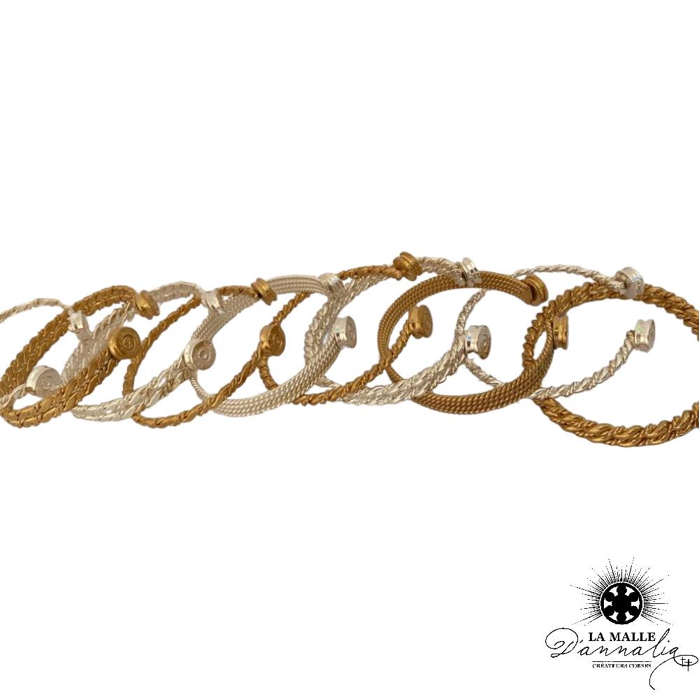 lamalledannalia-Jonc-Bracelet-torsade-plat-plaque-argent-douilles