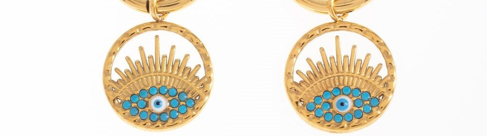 Boucle d'oreilles Oeil protecteur en acier inoxydable 316L