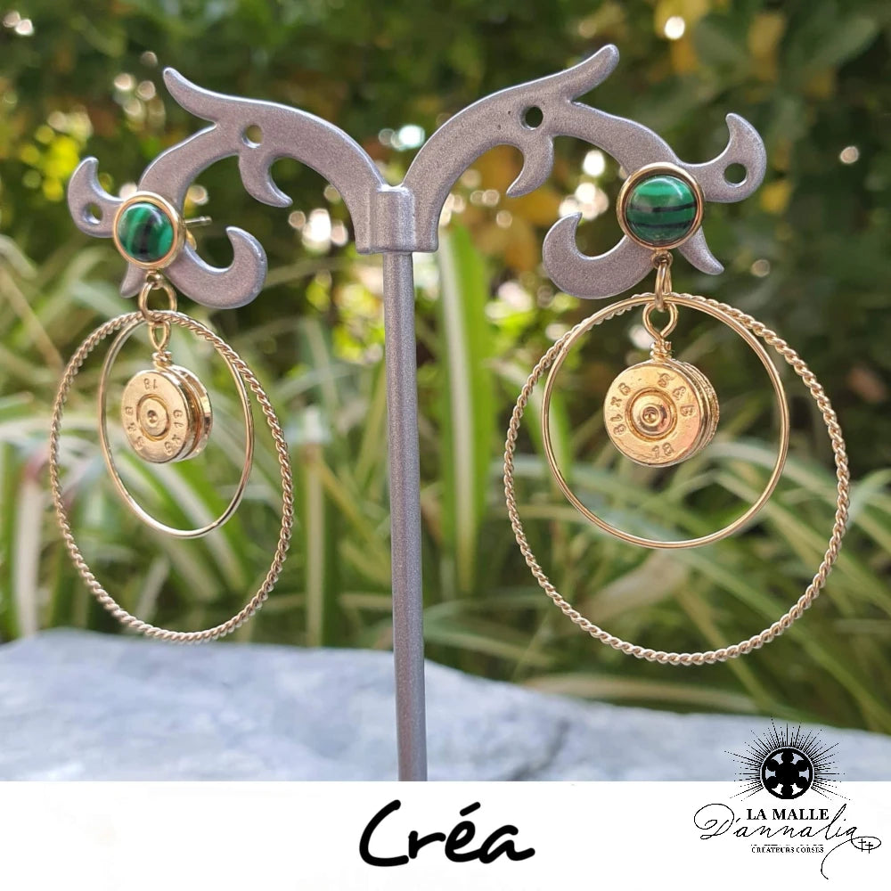 Boucles oreille douilles plaque or