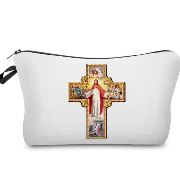 Pochette "Croix Colorée avec le Christ" symbole religieux et protection