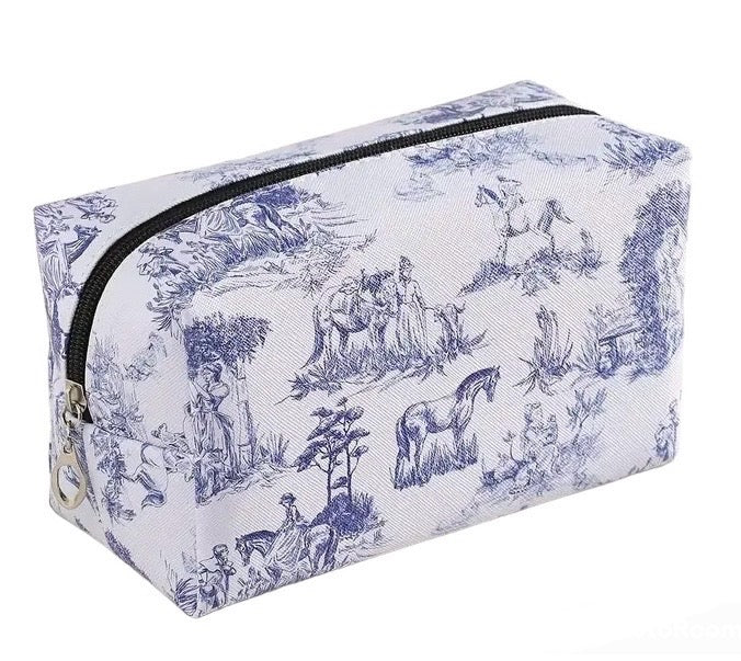 Trousse à Maquillage en Toile de Jouy : Votre Compagnon Pratique et Élégant