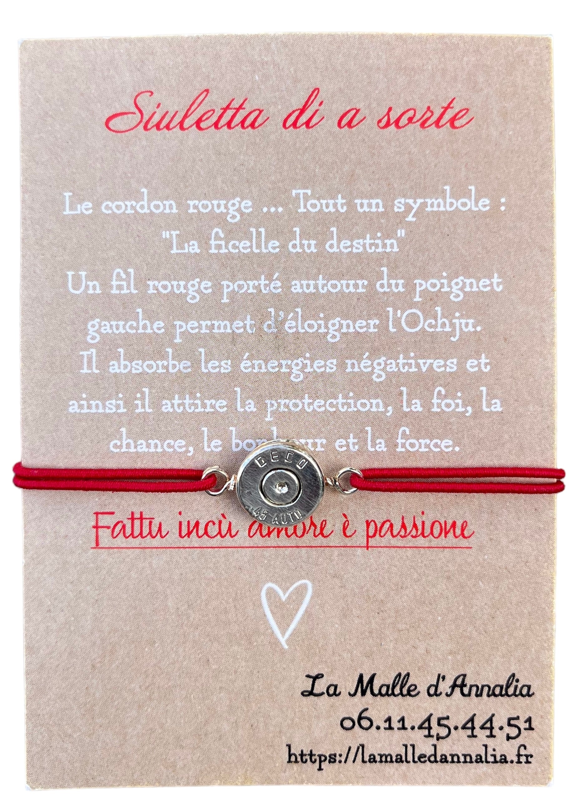 Bracelet Fil Rouge Douille 9mm Plaquée Or ou Argent - Protection et Upcycling - Ajustable - Fait Main