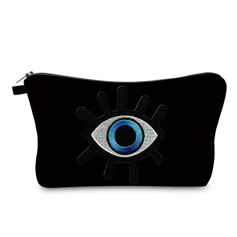 Pochette Noire "Œil Protecteur Bleu" : organisateur branché protecteur