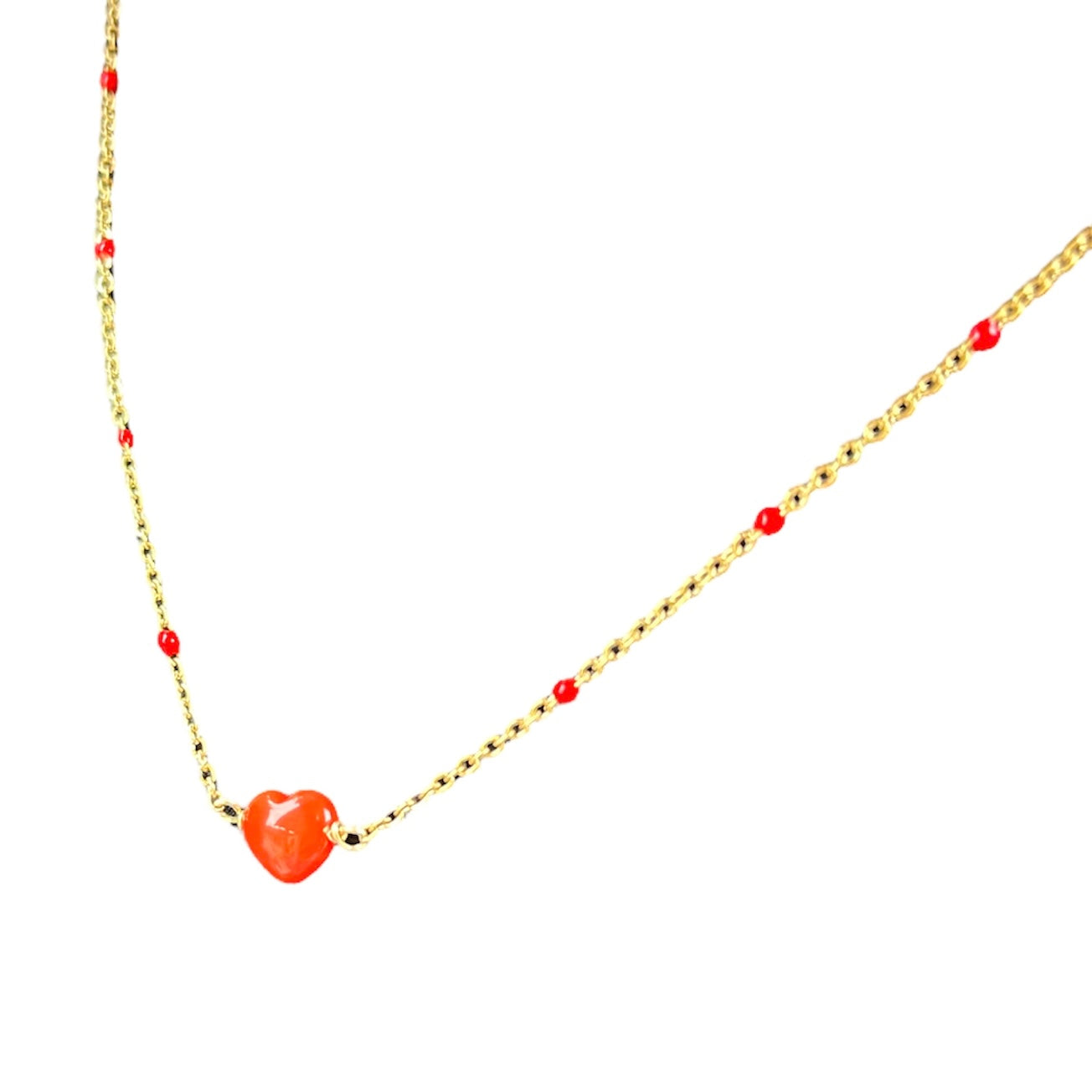 Collier acier corail cœur