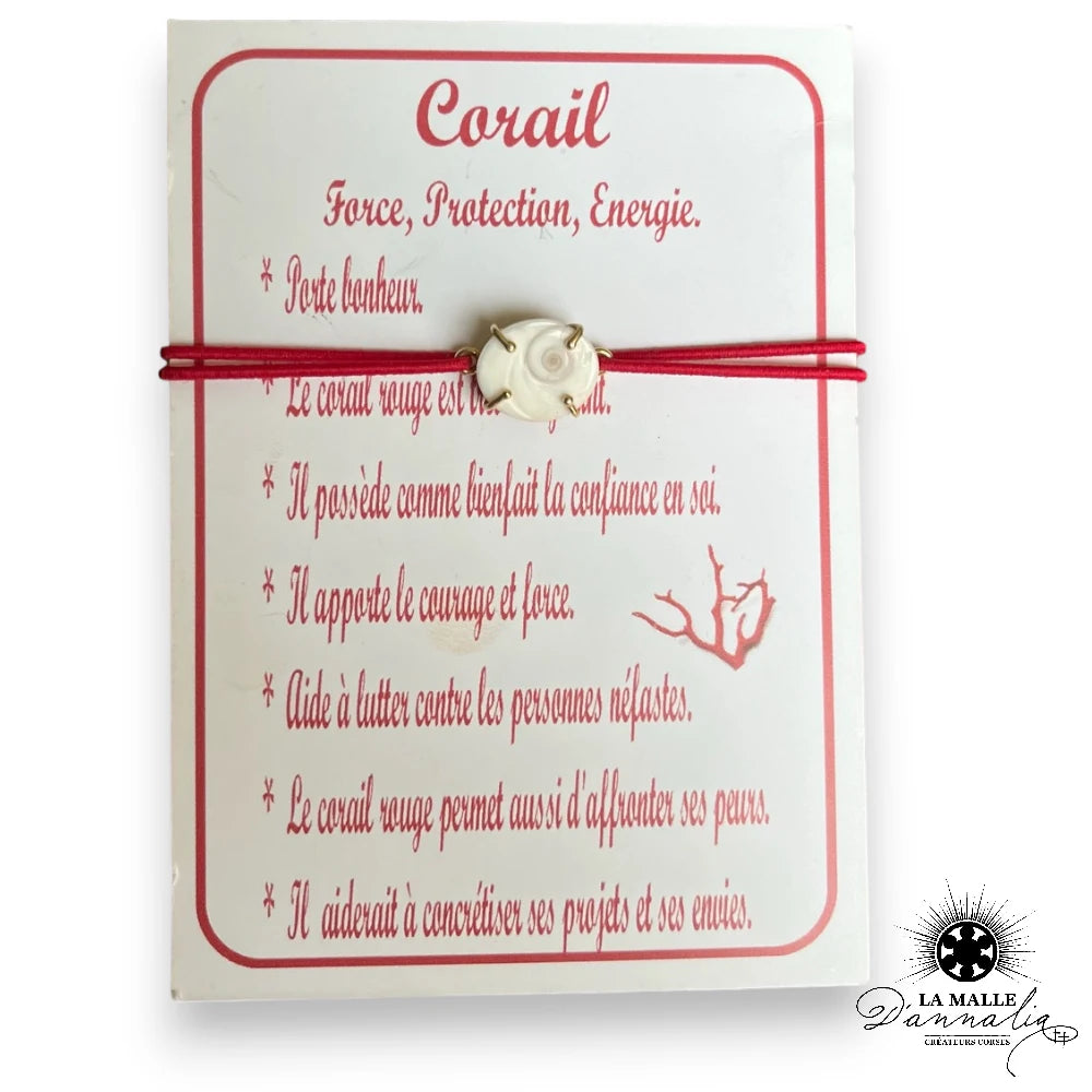 Bracelet fil rouge oeil de sainte lucie Corse