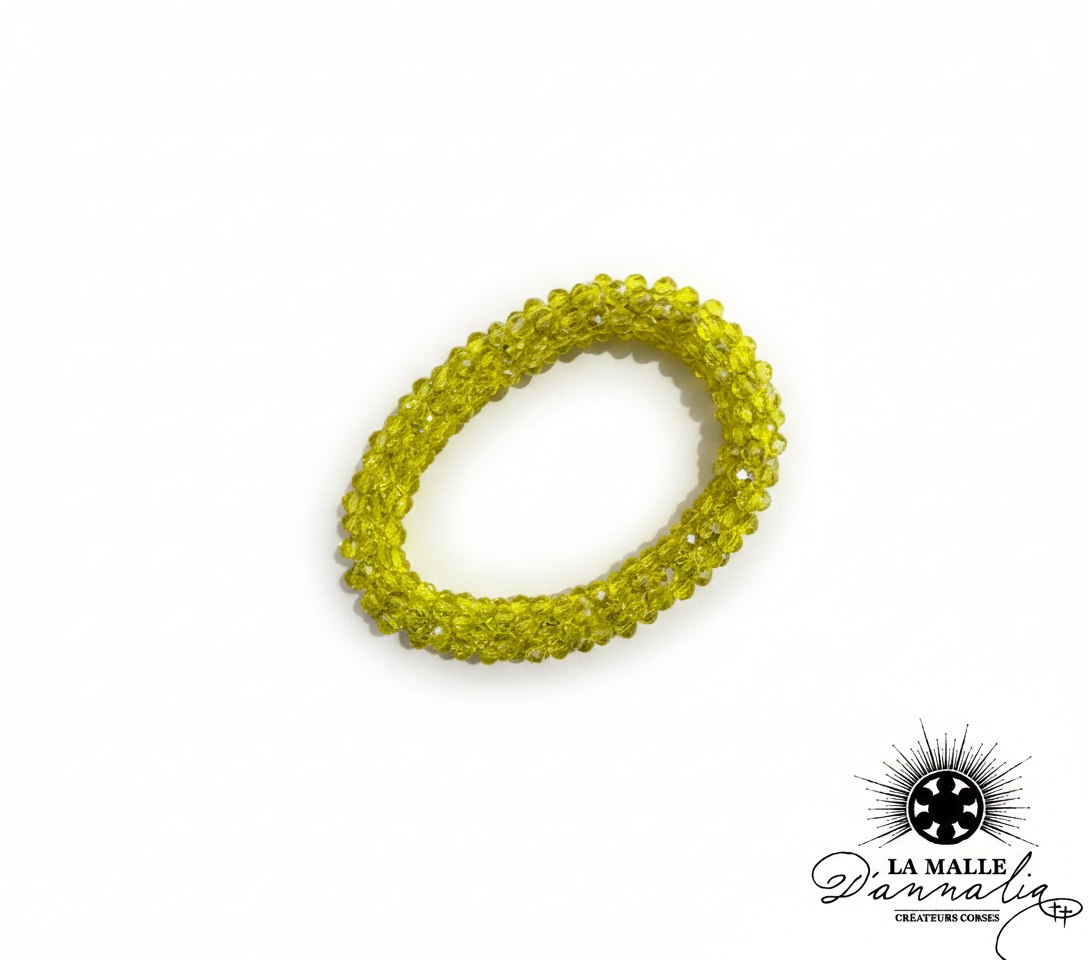 Bracelet en perles facettées jaune transparentes lamalledannalia