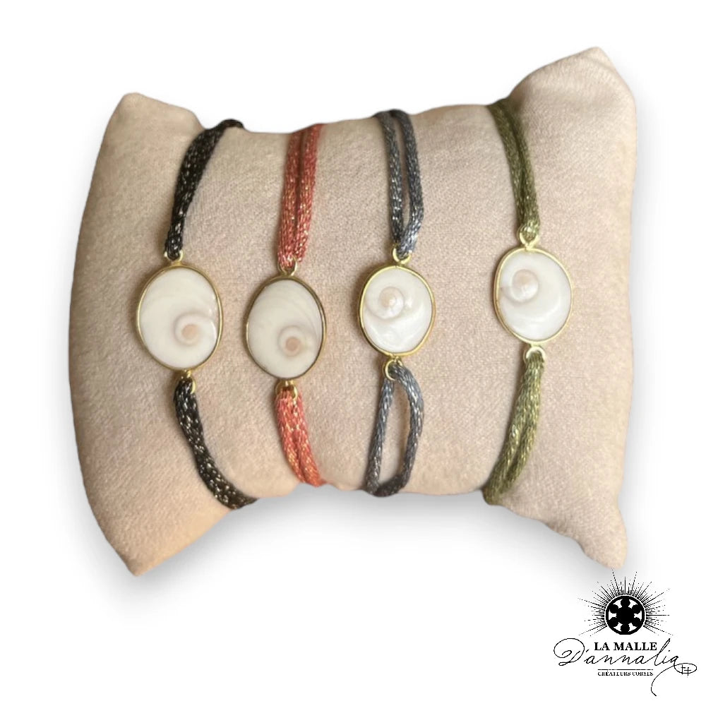 Bracelet corail oeil de saint lucie cordon lurex cordon paillette turquoise corail veritable lamalledannalia