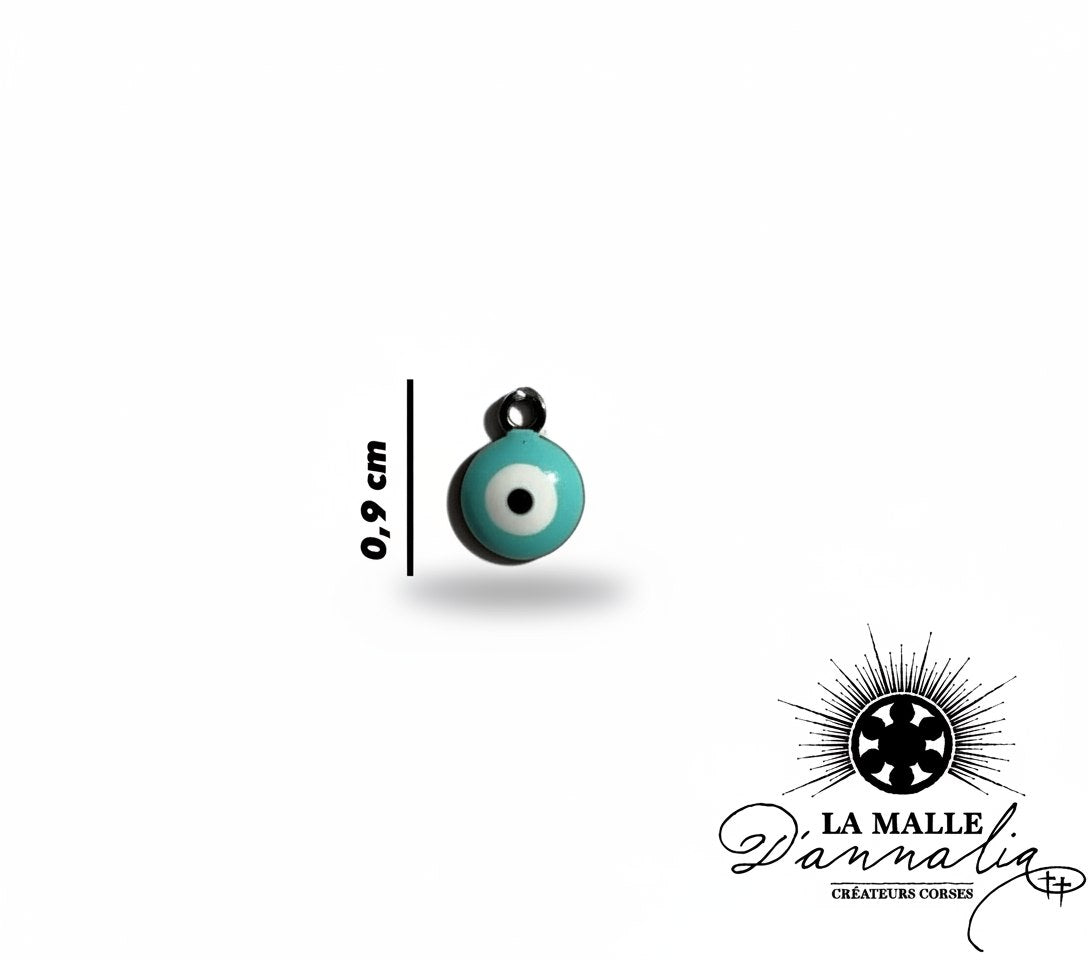 pendentif œil turquoise émail 0,9 cm lamalledannalia