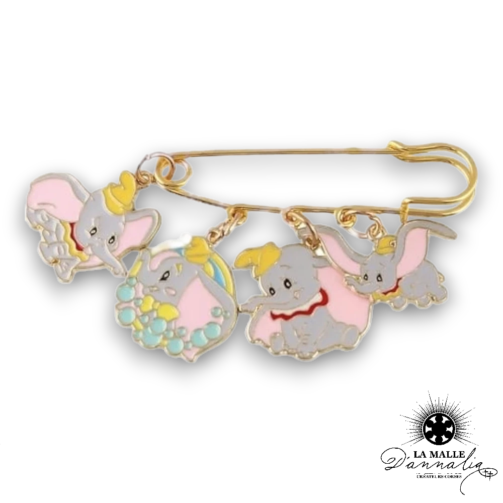 Broche dessin animé un éléphant attendrissant