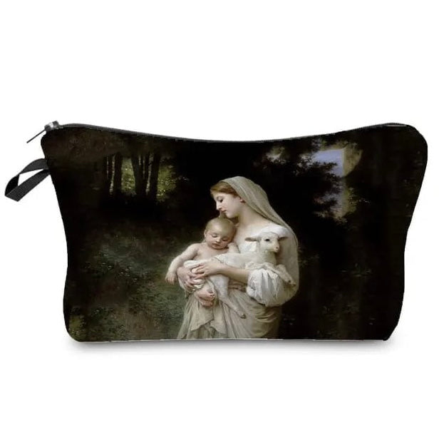 Pochette Vierge à l'Enfant et l'Agneau : Gardez vos Essentiels avec Style