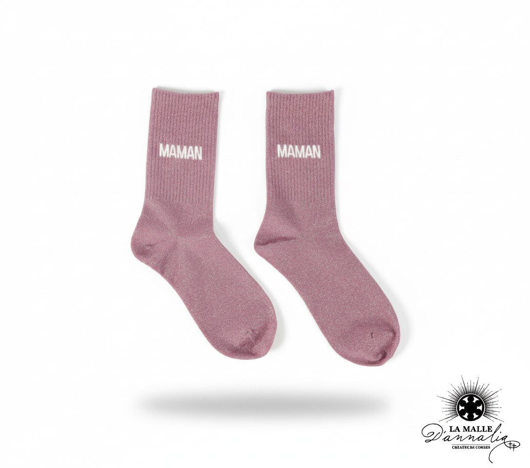 Lamalledannalia-paillette-rose-maman-chaussette-rose