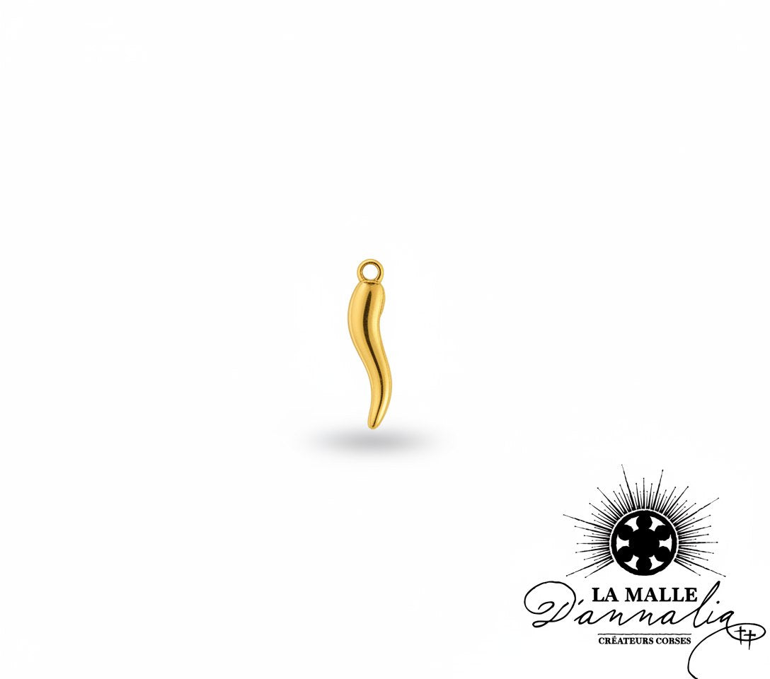 Corne d'abondance en or jaune poli, symbole de chance lamalledannalia
