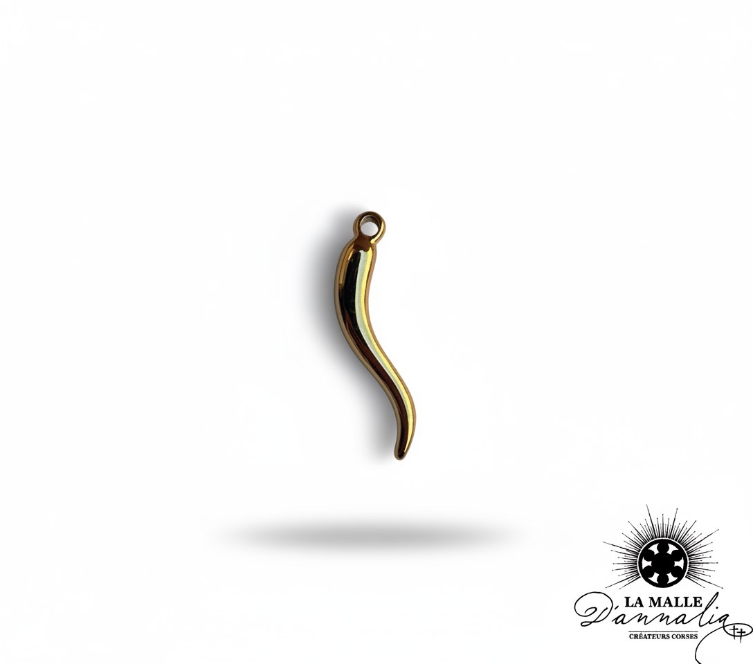 Charms corne d'abondance dorée brillante, breloque porte-bonheur lamalledannalia