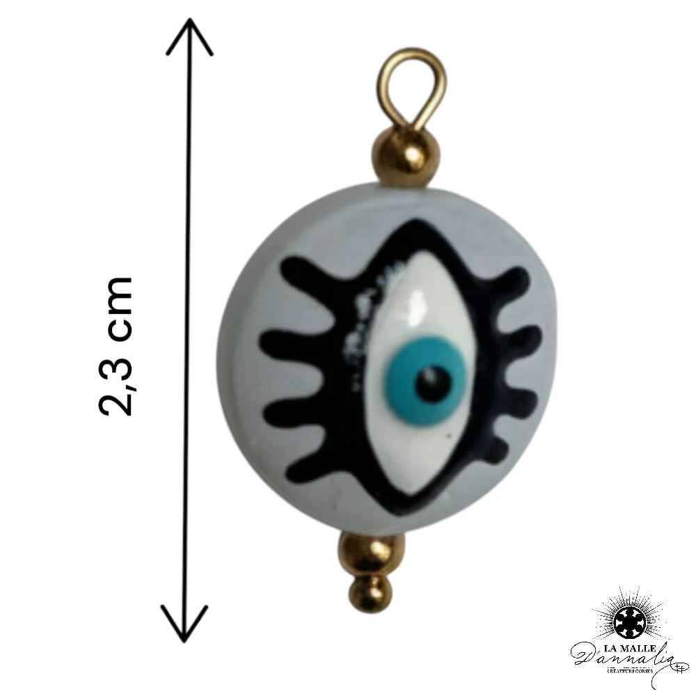 Breloque Petit Œil Blanc — Charm Anti-Mauvais Œil 2,3 cm