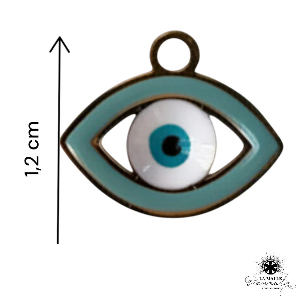 Breloque Œil Bleu — Nazar Charm Protection Acier 1,2 cm