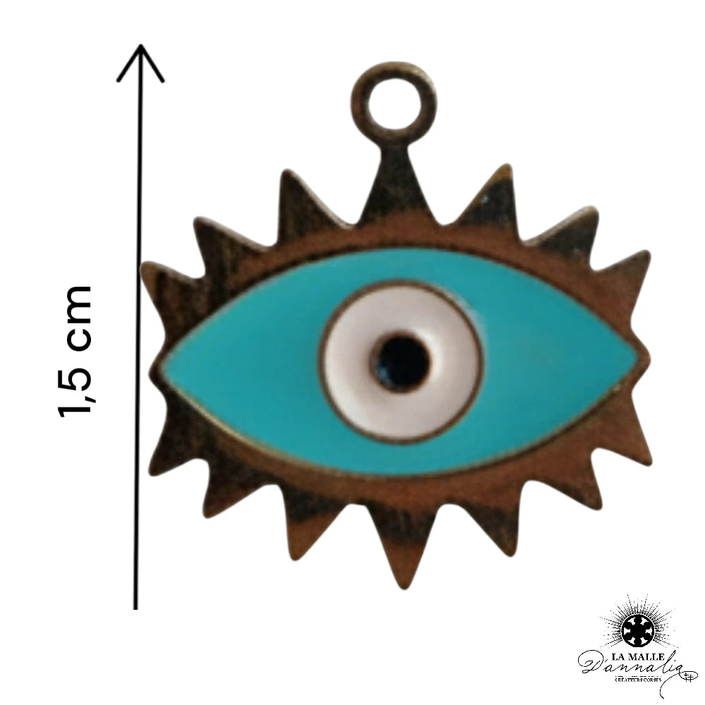 Breloque Œil Bleu avec Cils — Charm Talisman Expressif 1,5 cm