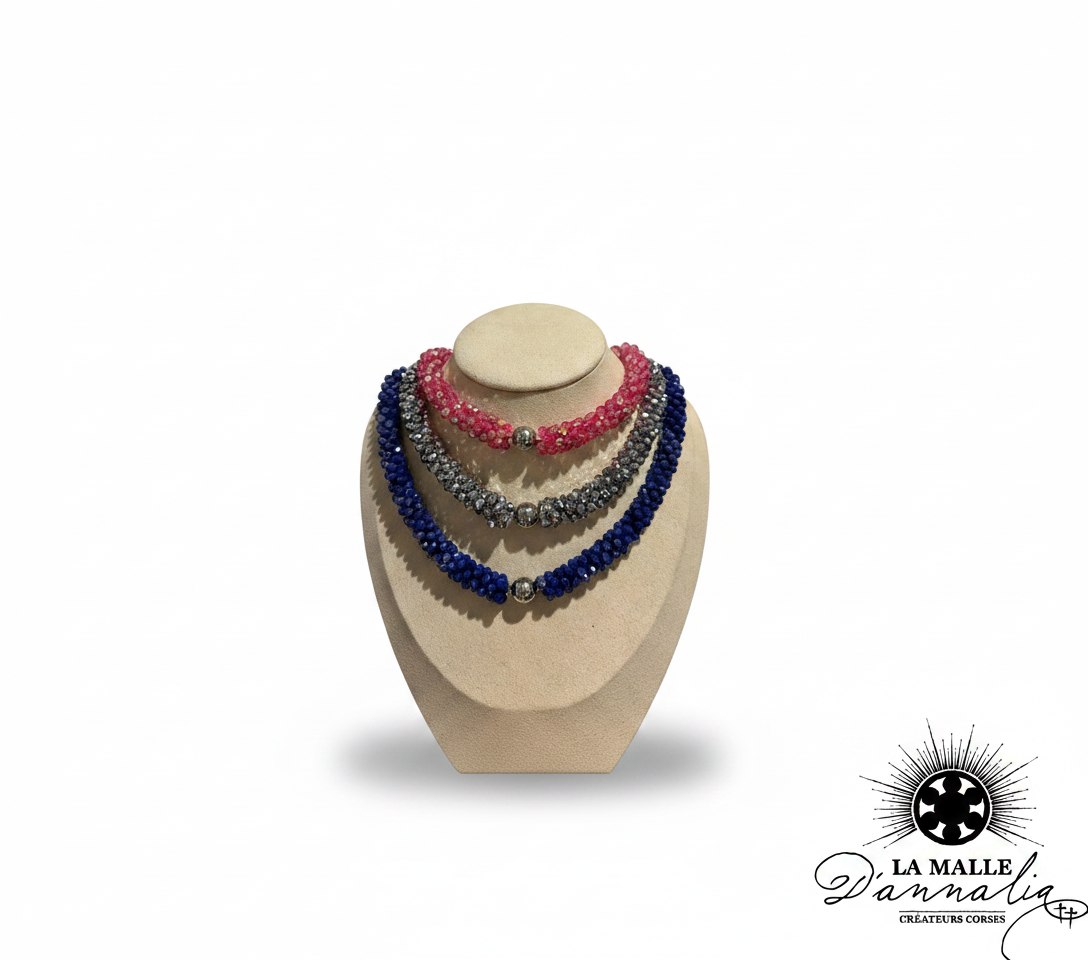 Collier en Cristal à Facettes – Bijou d’Été Coloré et Bohème