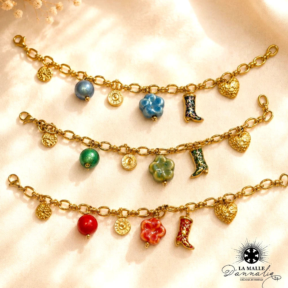 Bracelet Douille & Botte Colorée — Fait Main Bastia 3 Couleurs