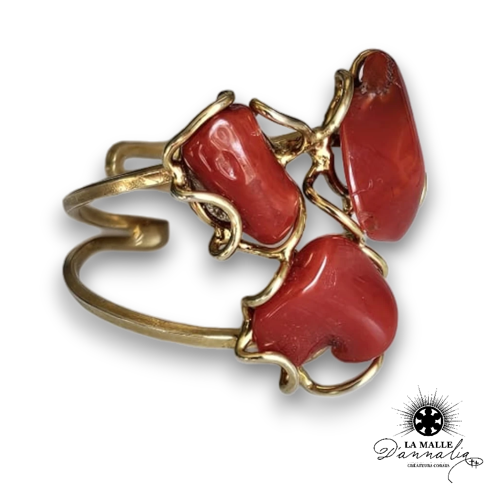 bague corail corse lamalledannalia