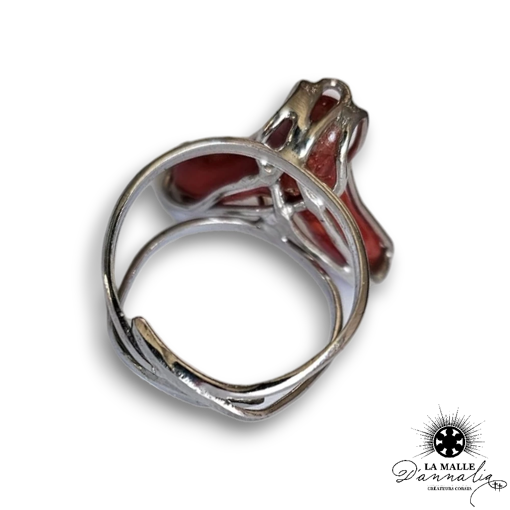 bague corail rouge corse lamalledannalia