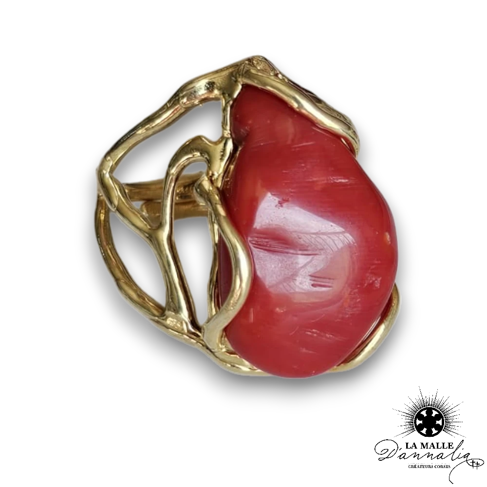 bague corail rouge corse lamalledannalia