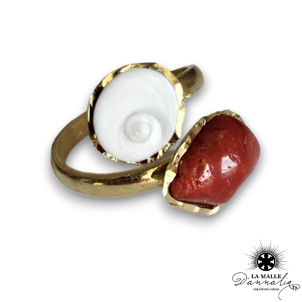 bague corail rouge oeil lamalledannalia