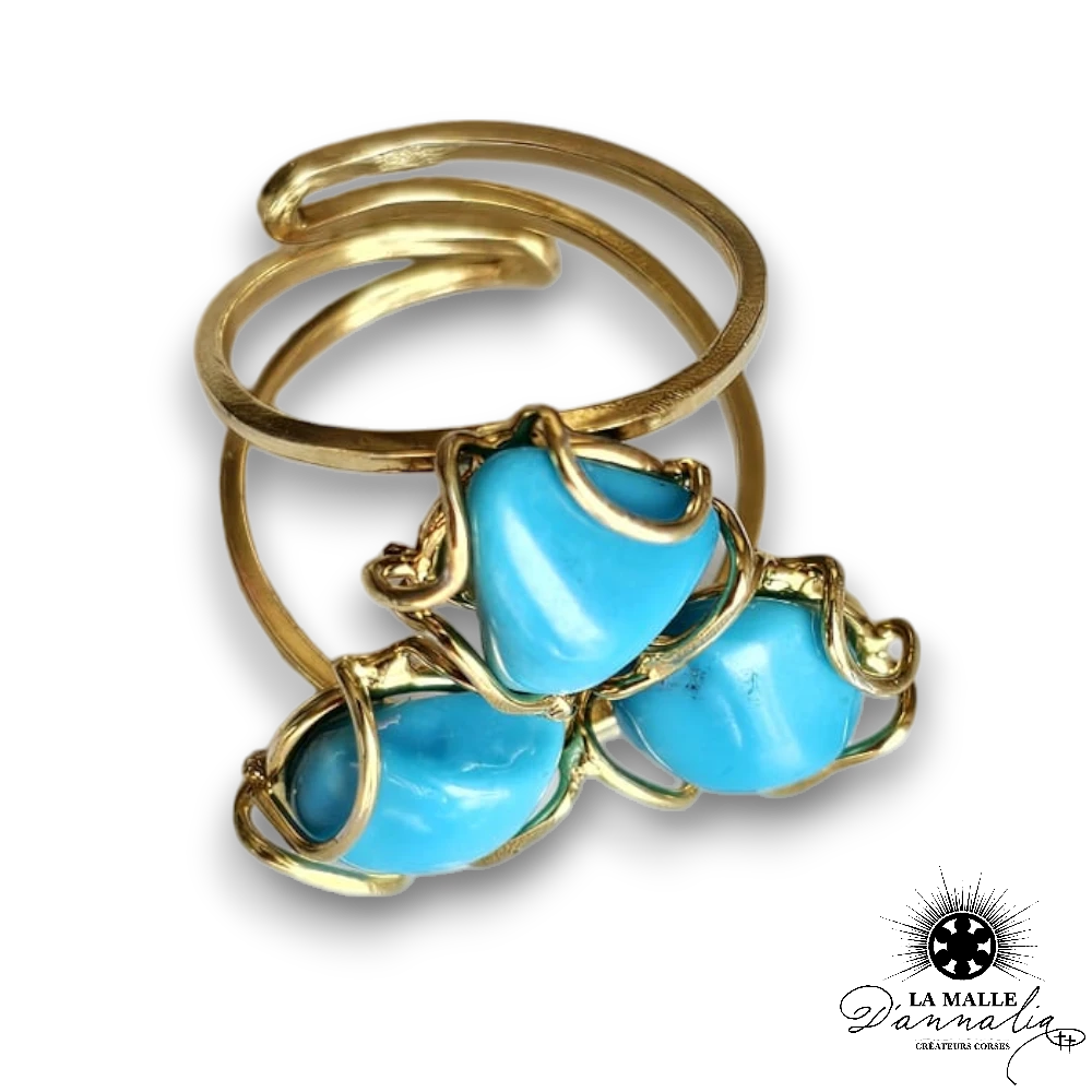 bague turquoise veritable lamalledannalia