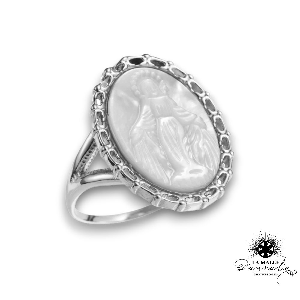 bijou 2024 bague argente blanc vierge acier inoxydable lamalledannalia