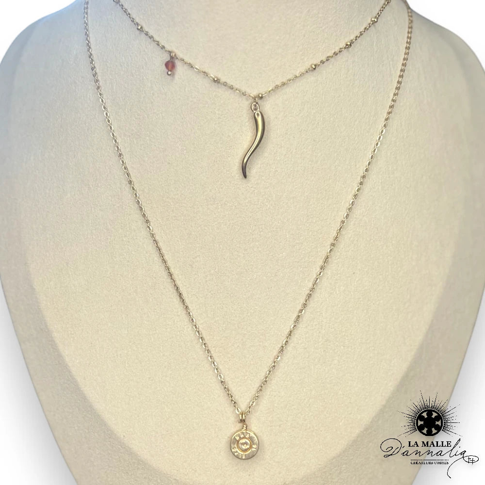 bijou en acier inoxydable creation corse corne abondance douille lamalledannalia