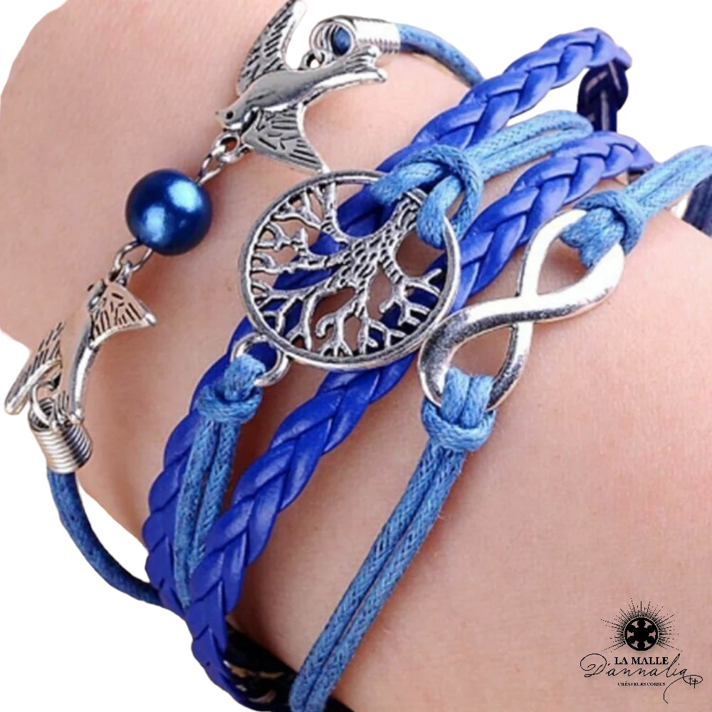 Bracelet colombe arbre de vie symbole infini