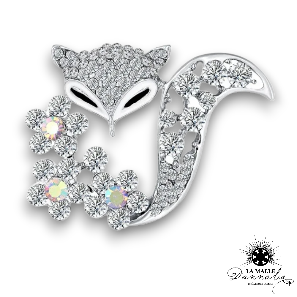 bijoux broche chat strass dore fin lamalledannalia
