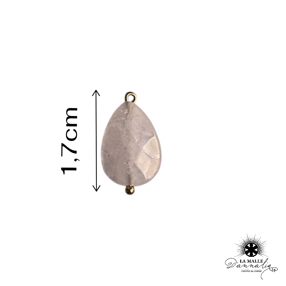 charm goutte quartz véritable facetté doré bijou pierre naturelle La Malle d'Annalia