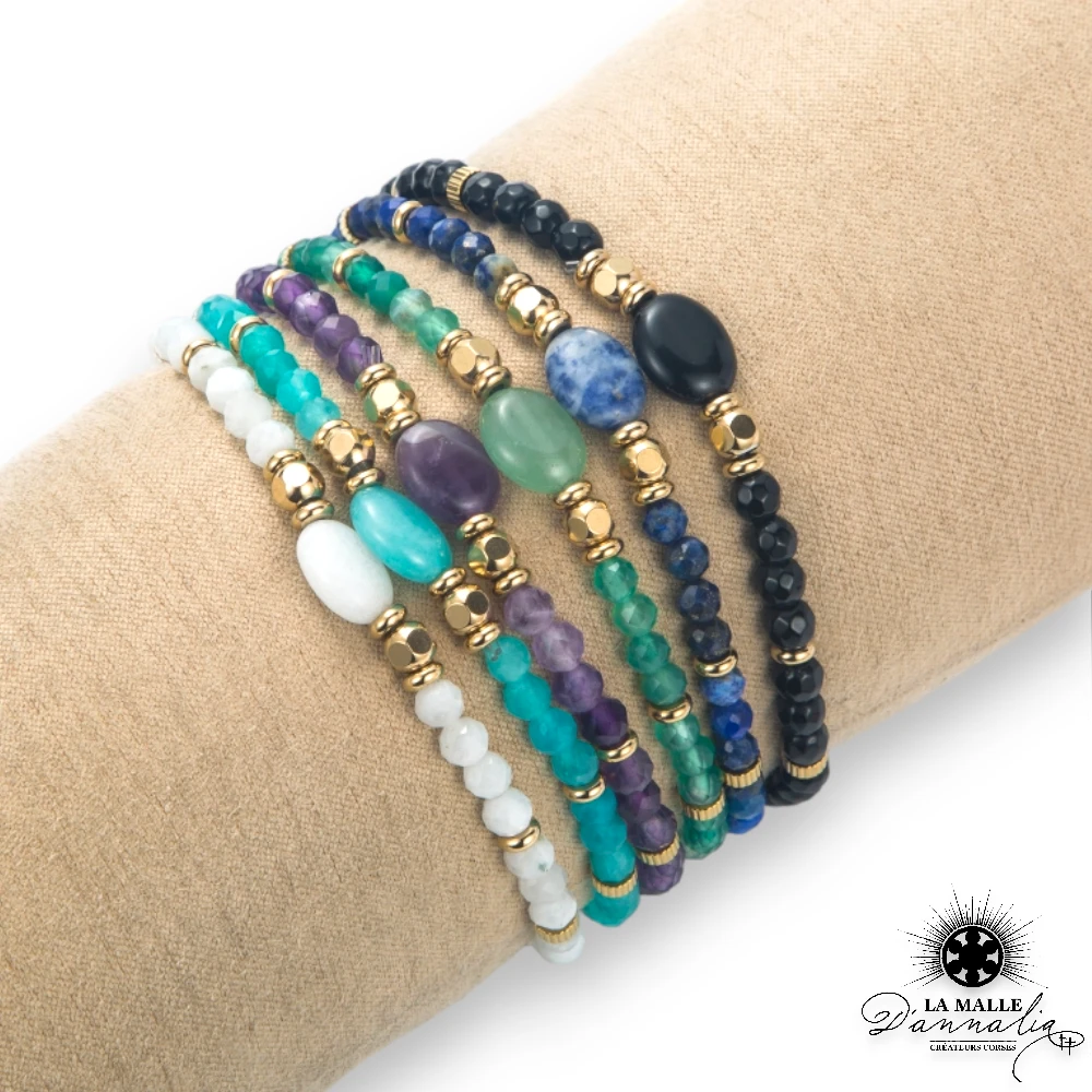 bracelet pierre naturelle acier inoxydable lamalledannalia
