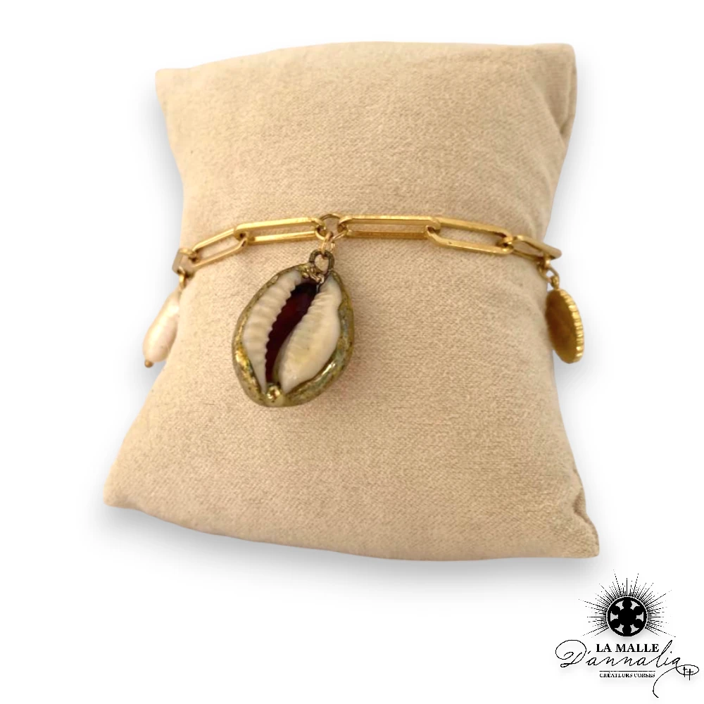 bracelet acier inoxydable cauri lamalledannalia