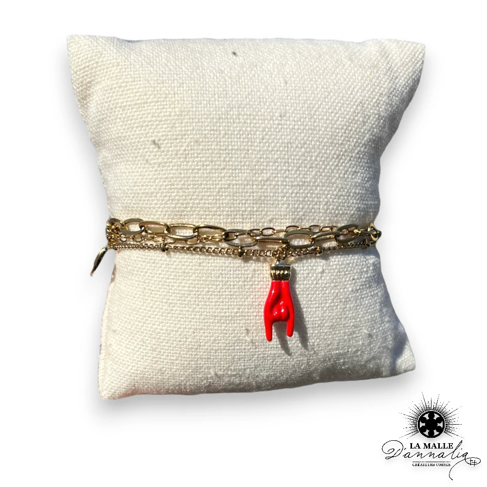 bracelet acier inoxydable corne lamalledannalia