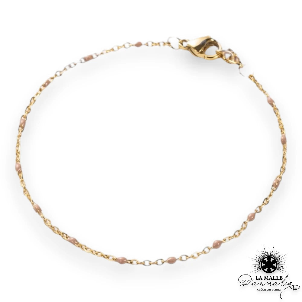 bracelet acier inoxydable raisine fin beige lamalledannalia