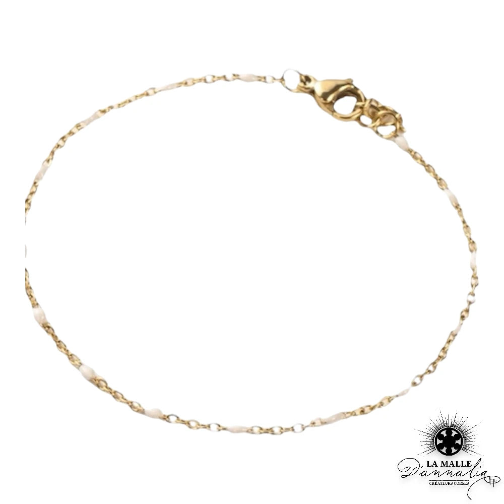 bracelet acier inoxydable raisine fin blanc lamalledannalia