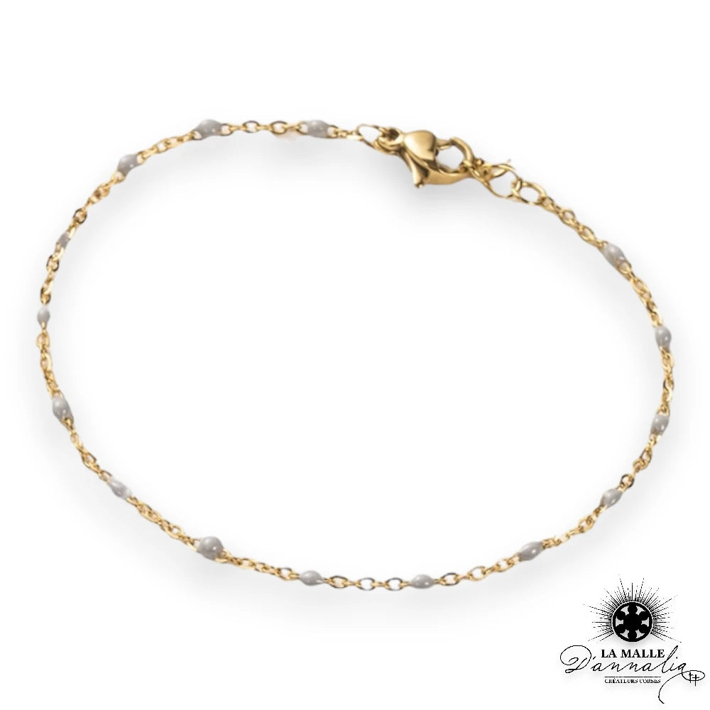 bracelet acier inoxydable raisine fin gris lamalledannalia