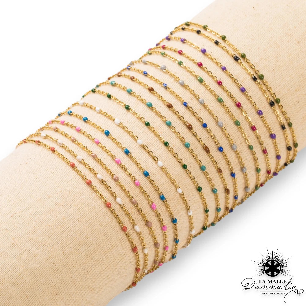 bracelet acier inoxydable raisine fin lamalledannalia