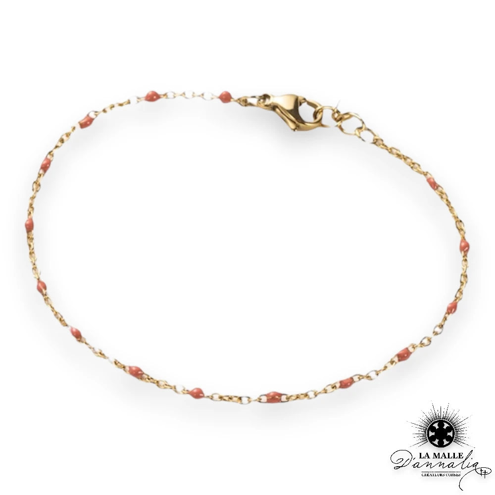 bracelet acier inoxydable raisine fin saumon lamalledannalia