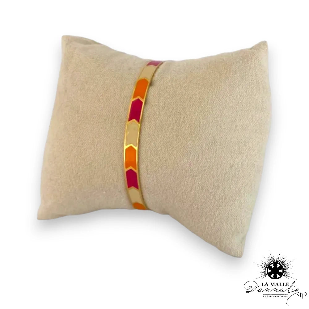 bracelet acier inoxydable rouge orange lamalledannalia