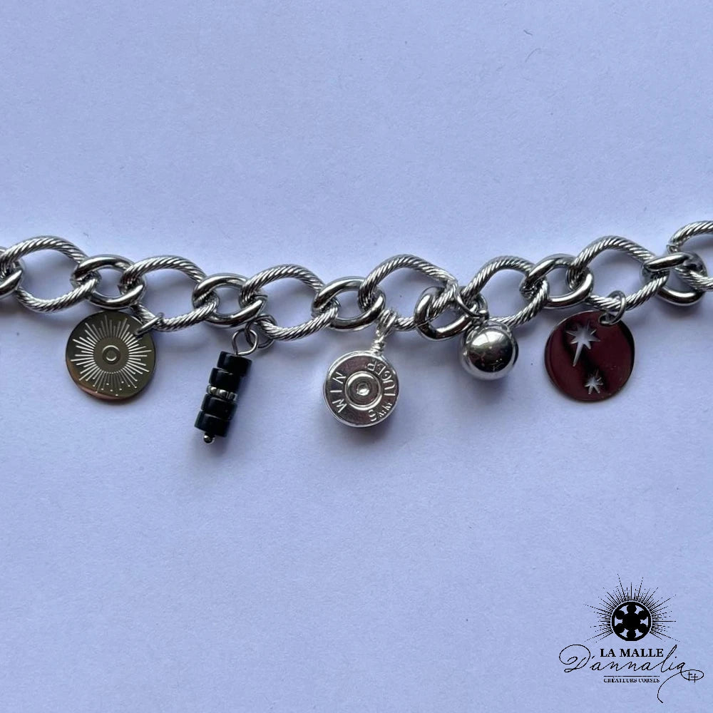 bracelet-acier-lamalledannalia-bijou-bracelet-douille-dore-strass-pierre-argent-medaillon