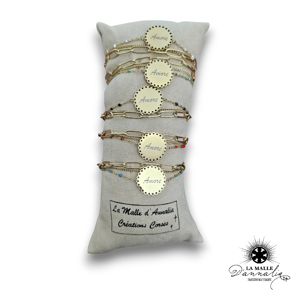 bracelet amore acier inoxydable lamalledannalia