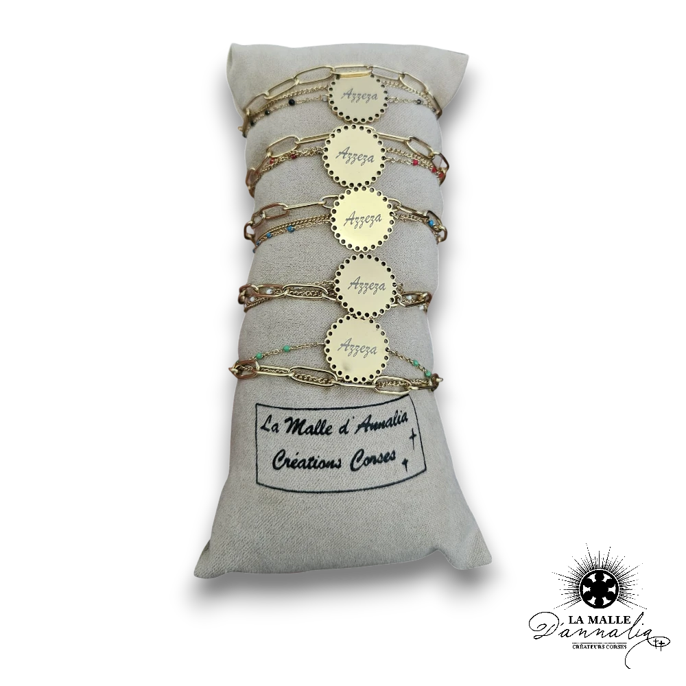 bracelet azzeza acier inoxydable couleur lamalledannalia