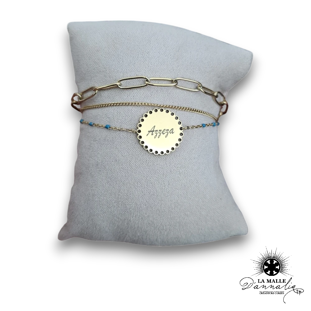 bracelet azzeza acier inoxydable rouge lamalledannalia