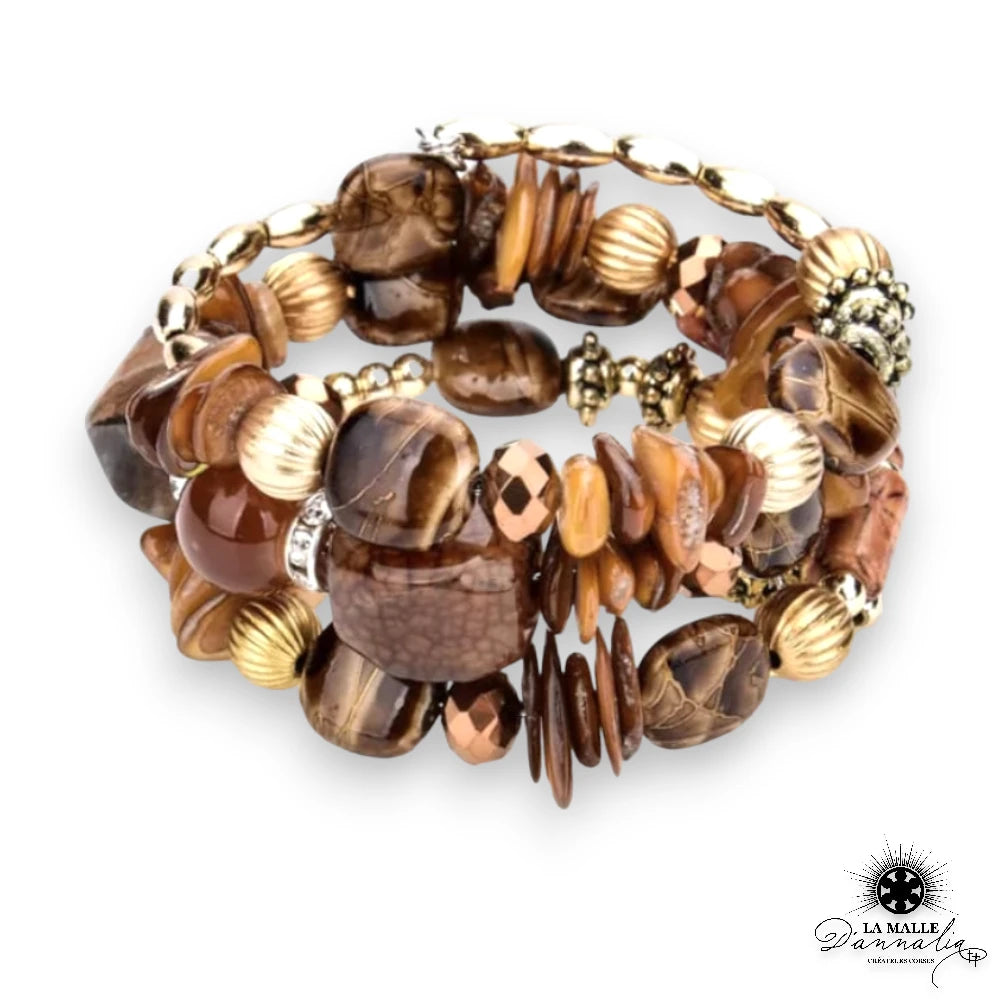 bracelet boheme cristal marron lamalledannalia