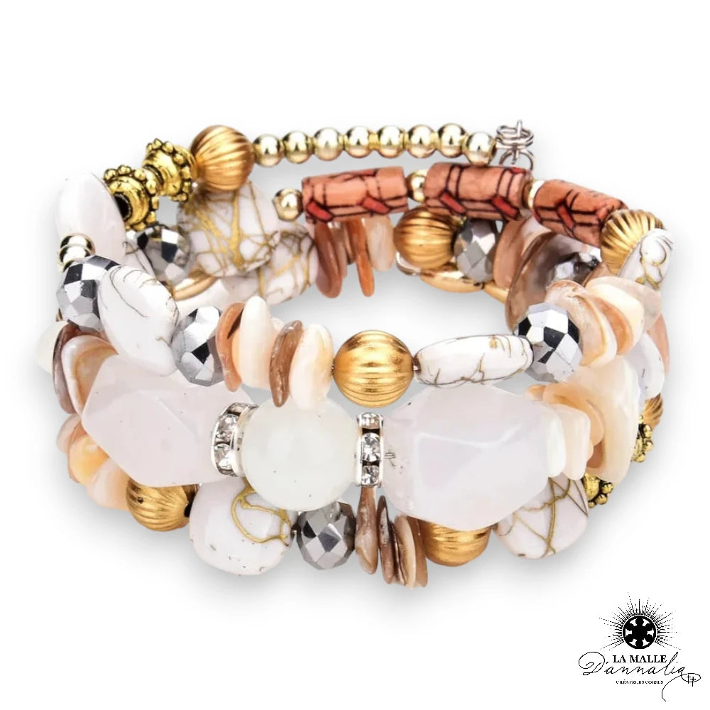 Bracelet fantaisie avec perles rouges